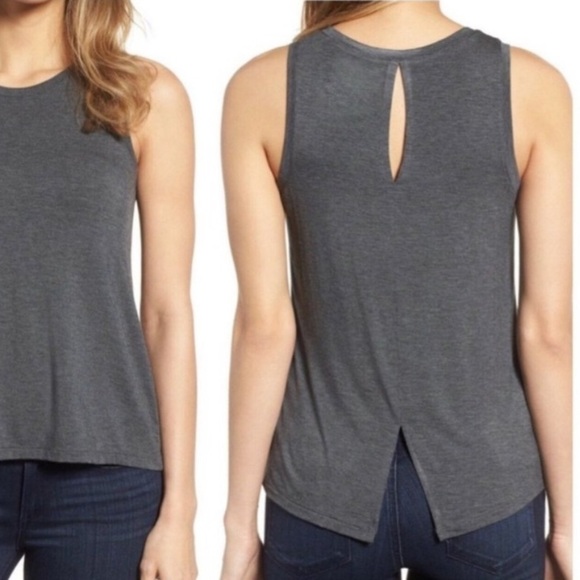 Halogen Sleeveless Keyhole Crewneck
Vented Back Tank Women’s Size Large in Gray - Picture 10 of 10